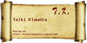 Telki Klaudia névjegykártya
